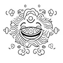 A sad smiley face crying  tattoo design idea