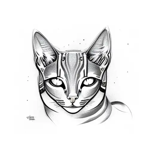 proud arrogant bastet with magical mysterious eyes tattoo design idea