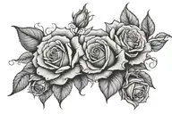 Roses with name reverse shading adapted tattoo design idea