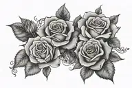 Roses with name reverse shading adapted tattoo design idea