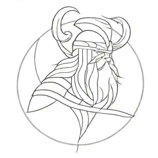 A minimalist design of a Viking warrior, representing your role as protector of your family tattoo design idea