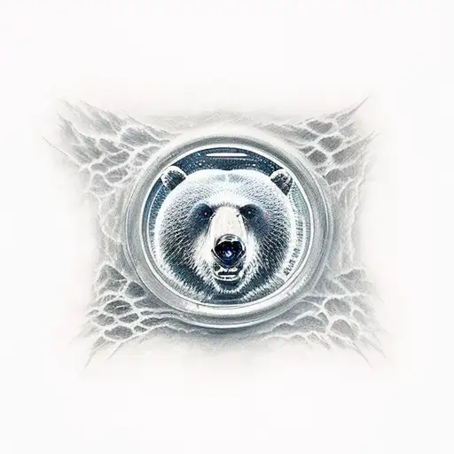 A bear claw ripped with a view of the Chicago City Skyline in the Negative space of the Rips made from the bear claws. tattoo design idea