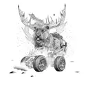 A 4WD vehicle surrounded by nature tattoo design idea