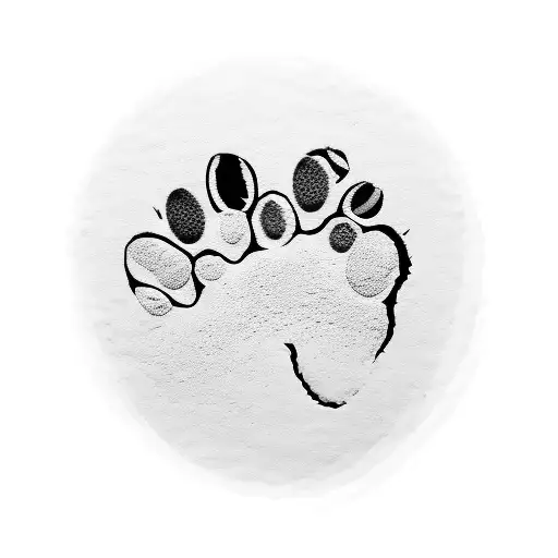 A cat paw print made of coffee beans, with the names of your three kids inside each print tattoo design idea