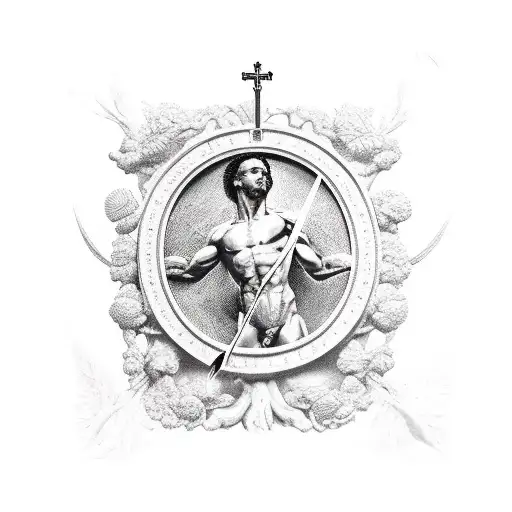 St. Sebastian forearm tattoo design idea