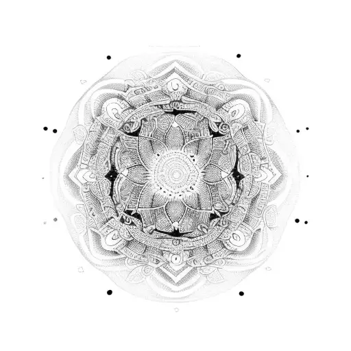 Mandala with dmt patterns tattoo design idea