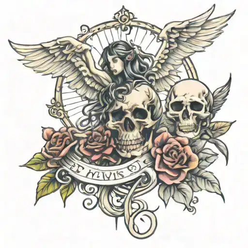 droves and death angel tattoo design idea