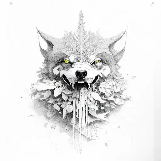 lobo floresta tattoo design idea