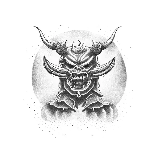 demon eating an ice cream  tattoo design idea