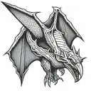 pterodactyl with shoulder straps tattoo design idea