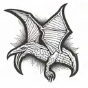 pterodactyl with shoulder straps tattoo design idea