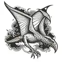 pterodactyl with shoulder straps tattoo design idea