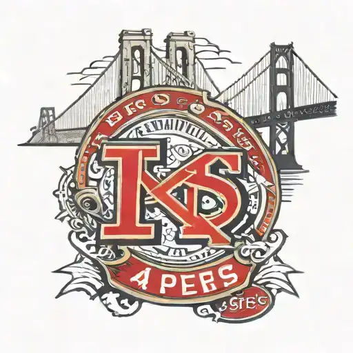 49ers logo with goldengate bridge and Boston Red Sox tattoo design idea