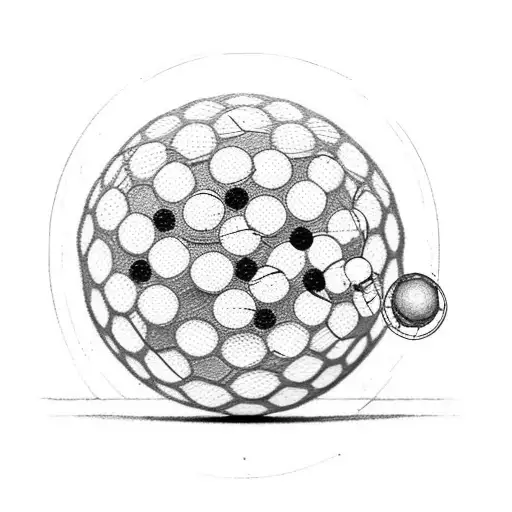 bingo balls with golfer tattoo design idea