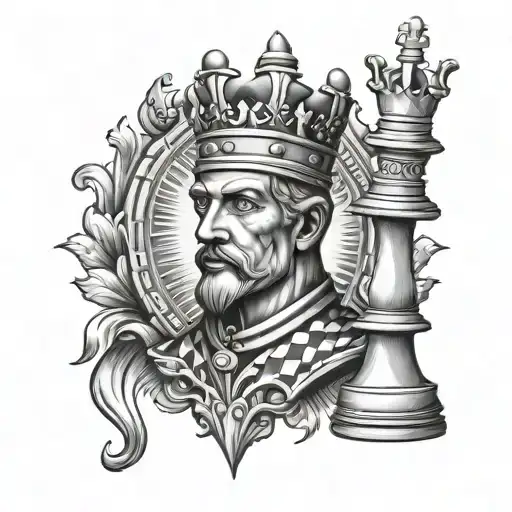 chess king tattoo design idea