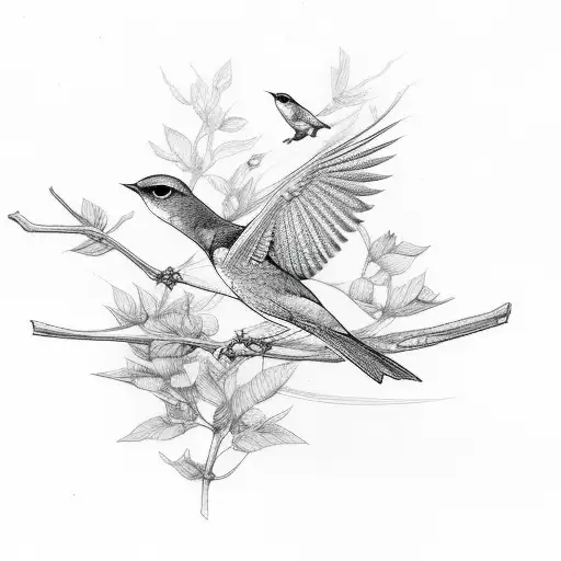 alpine swift bird tattoo design idea