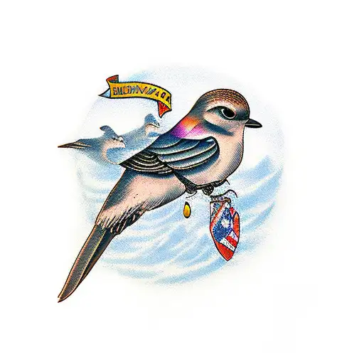 alpine swift bird tattoo design idea