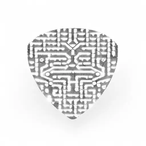 A guitar pick with a binary code pattern tattoo design idea