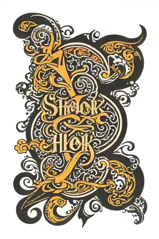 shlok name hidden in design tattoo design idea