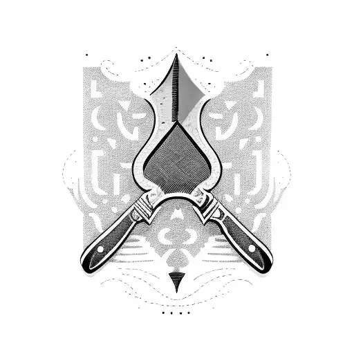 Butcher's knife with a touch of elegance tattoo design idea