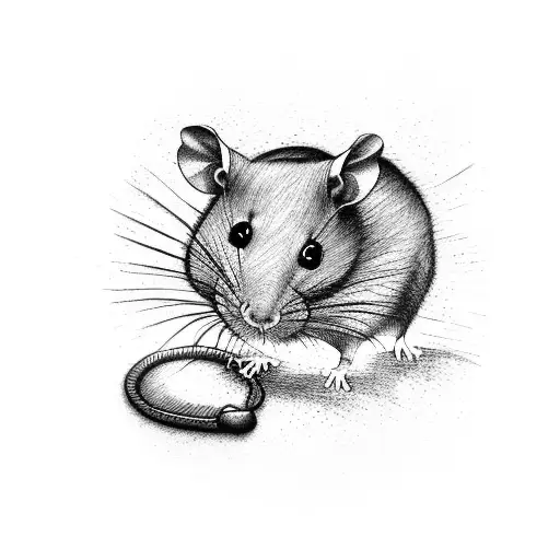 rat with beret tattoo design idea