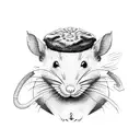 rat with beret tattoo design idea