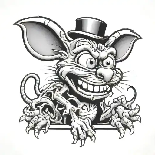 rat fink painting inspired tattoo tattoo design idea