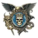 MacBEth Family Crest, Celtic warrior, Skull, Celtic symbols, Kilt tattoo design idea