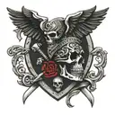 MacBEth Family Crest, Celtic warrior, Skull, Celtic symbols, Kilt tattoo design idea