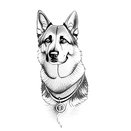a german shepherd dog tattoo design idea