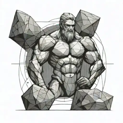 titan atlas holding stone tattoo design idea