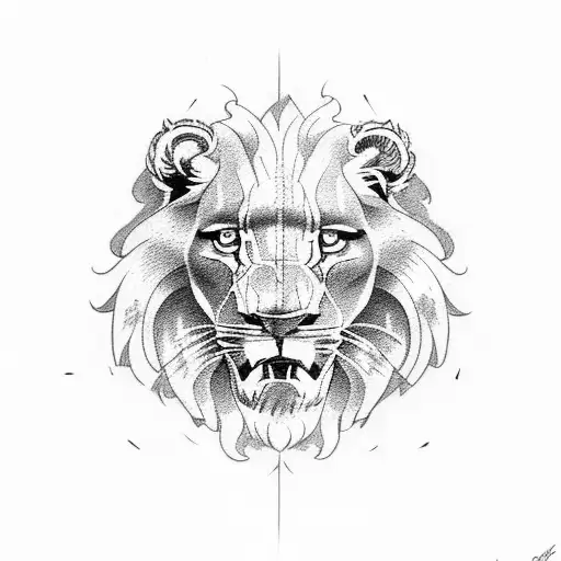 Detroit lions and Michigan wolverines tattoo design idea