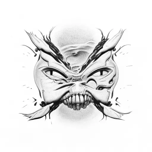 open wound with black symbiotic webbing through it tattoo design idea