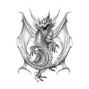 mechanical dragon tattoo design idea