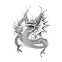mechanical dragon tattoo design idea