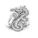 mechanical dragon tattoo design idea
