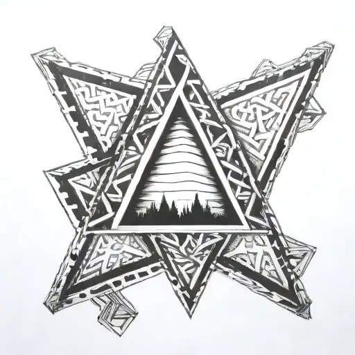 vanknut pendant 3 triangles tattoo design idea