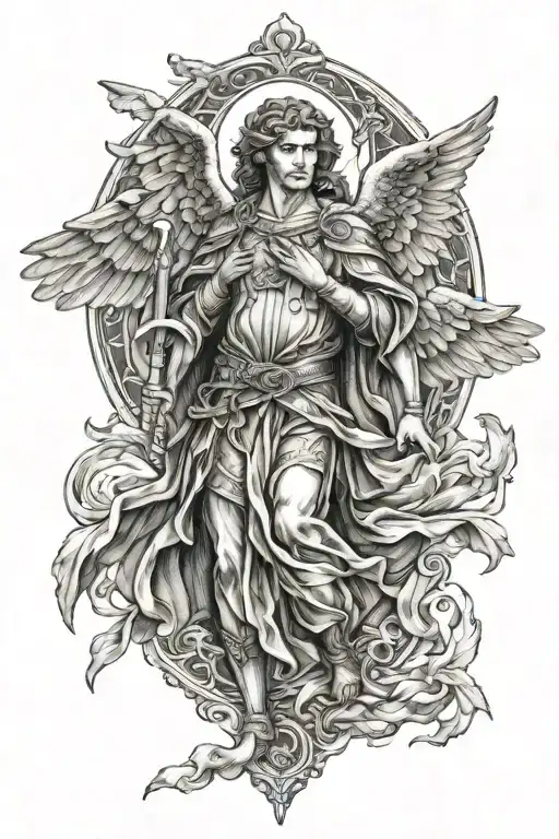 Archangel Raphael tattoo design idea