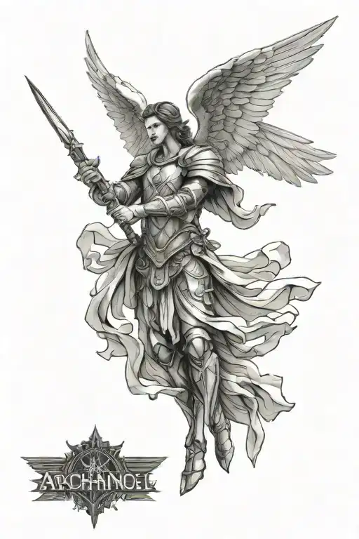 Archangel Raphael tattoo design idea