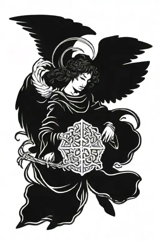 Archangel Raphael angel tattoo design idea