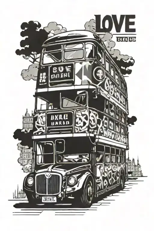 arsenal football love london double decker bus tattoo design idea