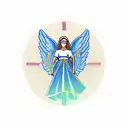 A new-school design featuring a guardian angel watching over a clock with the year 2024, representing the passing of time and protection tattoo design idea