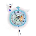 A new-school design featuring a guardian angel watching over a clock with the year 2024, representing the passing of time and protection tattoo design idea