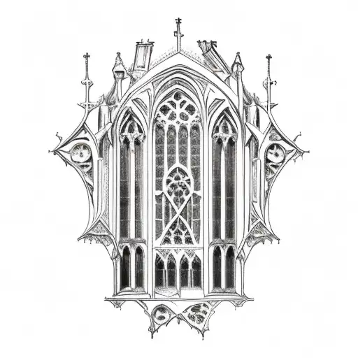 gothic cathedral window tattoo design idea