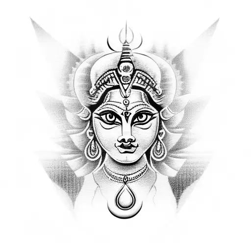 goddess ma durga tattoo design idea