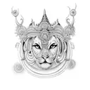 goddess ma durga authentic avatar tripura sundari tattoo design idea