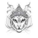 goddess ma durga authentic avatar tripura sundari tattoo design idea