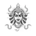 goddess ma durga tattoo design idea