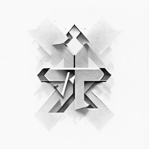 the words, Purpose Driven negative space lettering, 3D look tattoo design idea