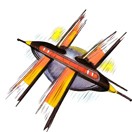 star wars x-wing flying by black hole tattoo design idea